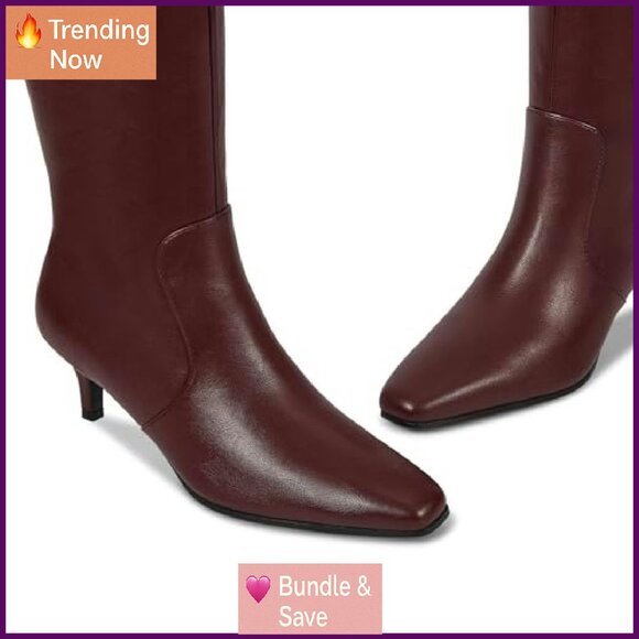 Snakeskin Booties Slip On Chunky Block Mid Heels Fashion Shoes - Picture 6 of 8